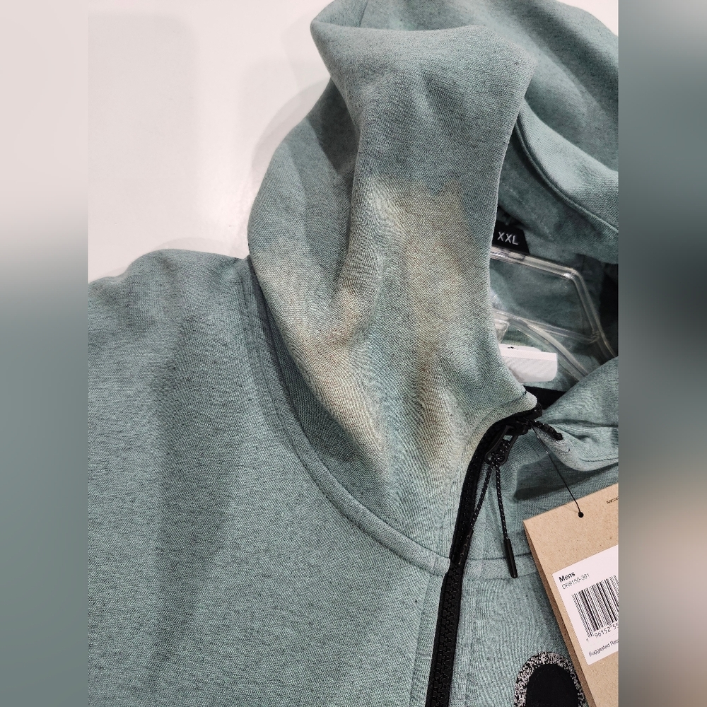 Read Nike Tech Fleece Full Zip Hoodie Ice Green Grey DR9150-361 Men Size XXL NWT - Picture 2 of 8
